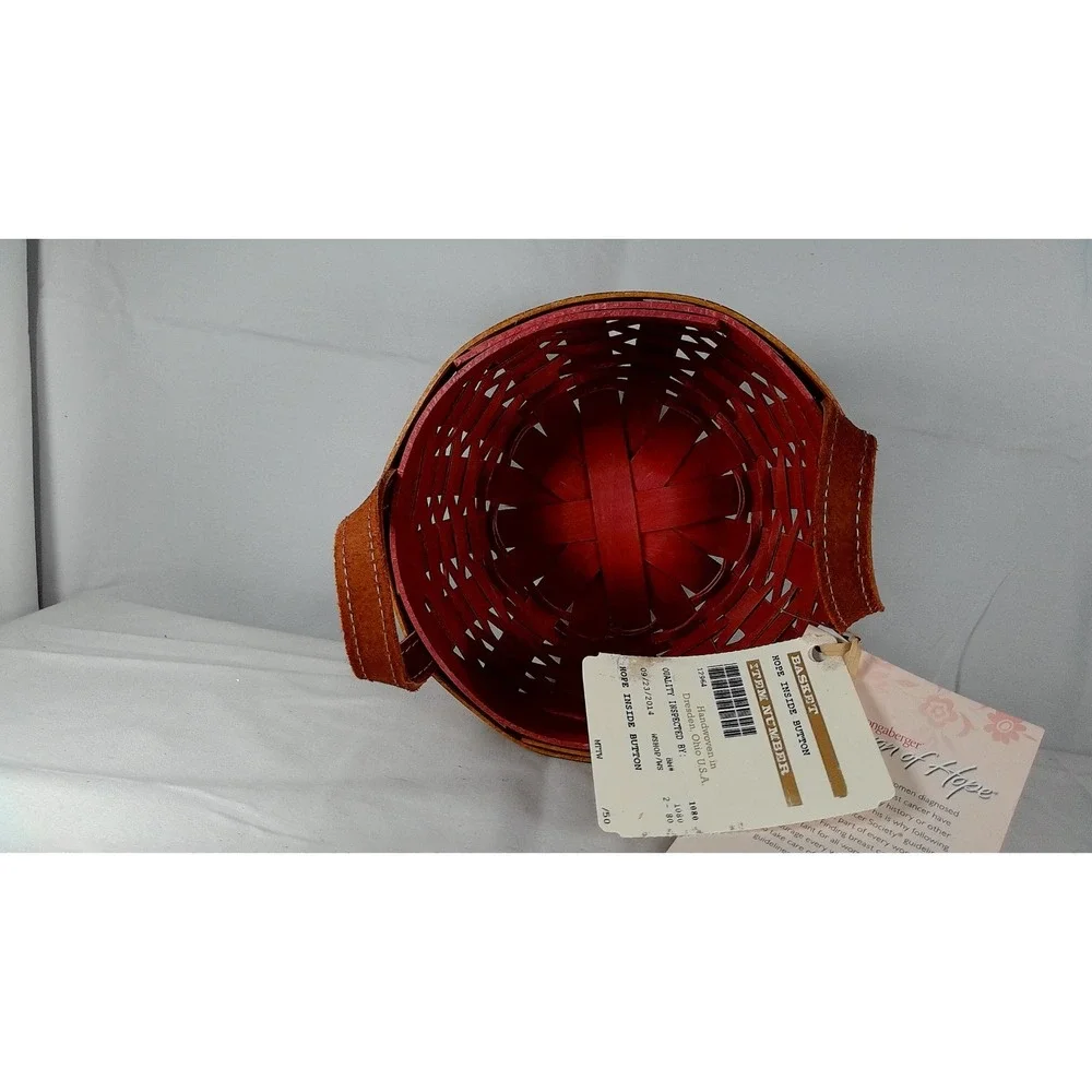 Longaberger Hope Inside‎ Button Basket Set with Protector - Handmade Basket